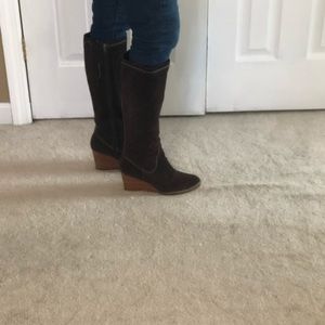 Loft suede boots- 2 pairs, black and brown 7 1/2